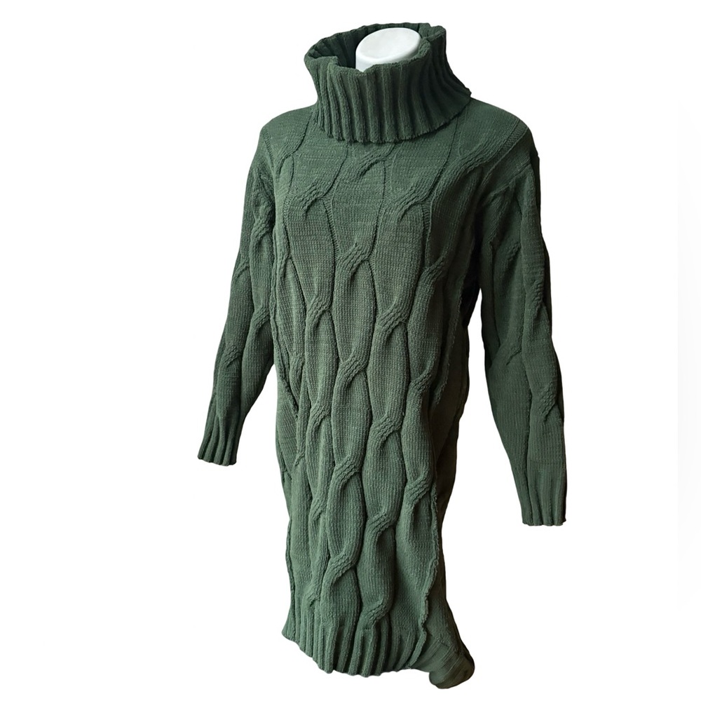 STITCHDROP Chenille Cable Knit Sweater Dress, Sz M - Picture 5 of 15